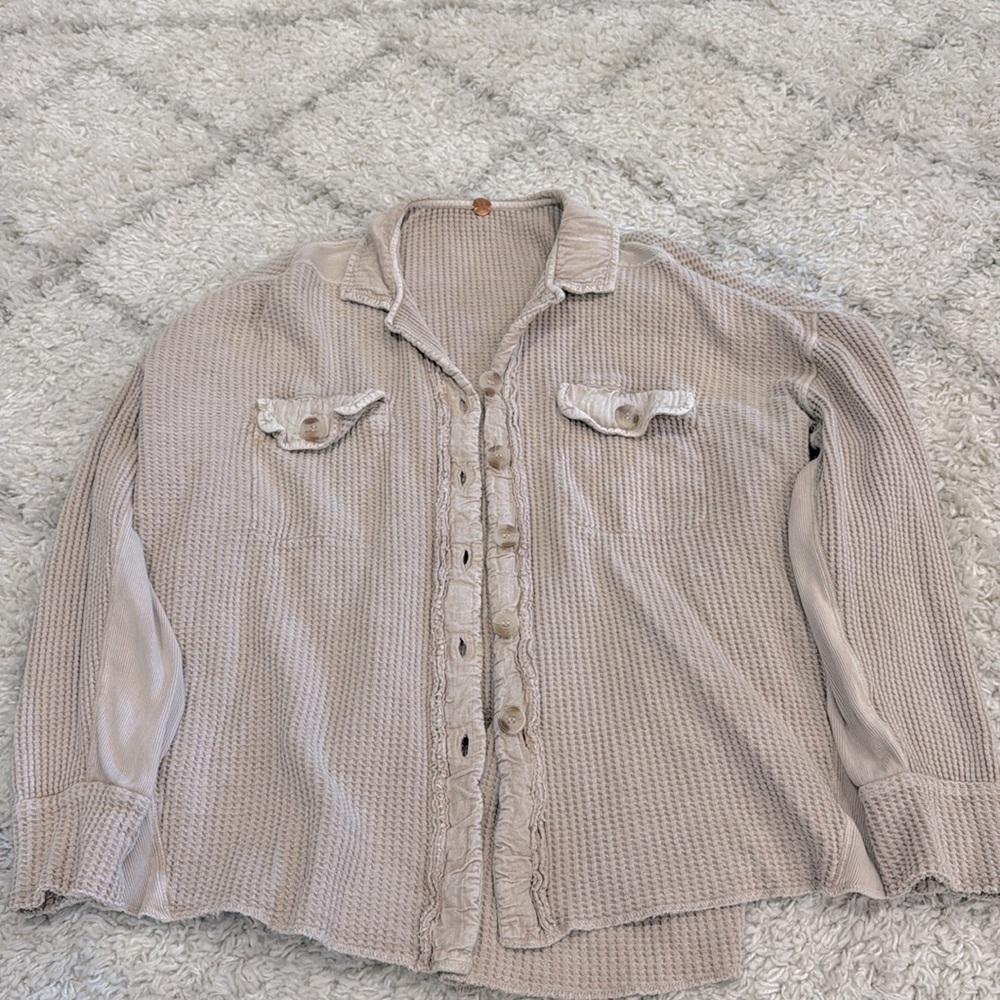 Free People Tan/sand color shacket